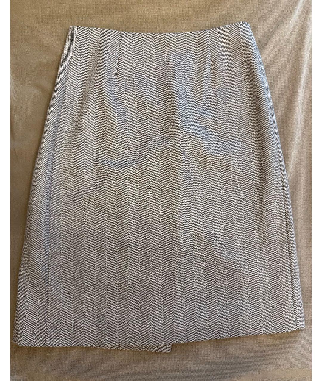 LORO PIANA Коричневая шерстяная юбка миди, фото 2