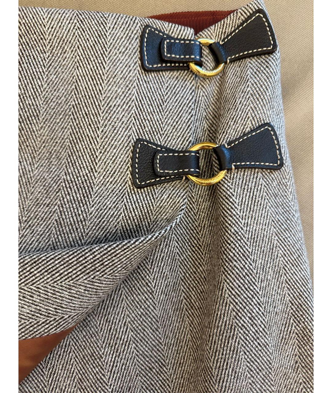 LORO PIANA Коричневая шерстяная юбка миди, фото 3