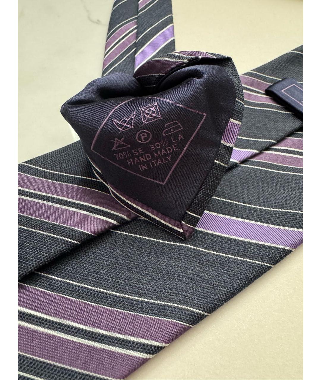 BRIONI Антрацитовый шелковый галстук, фото 7