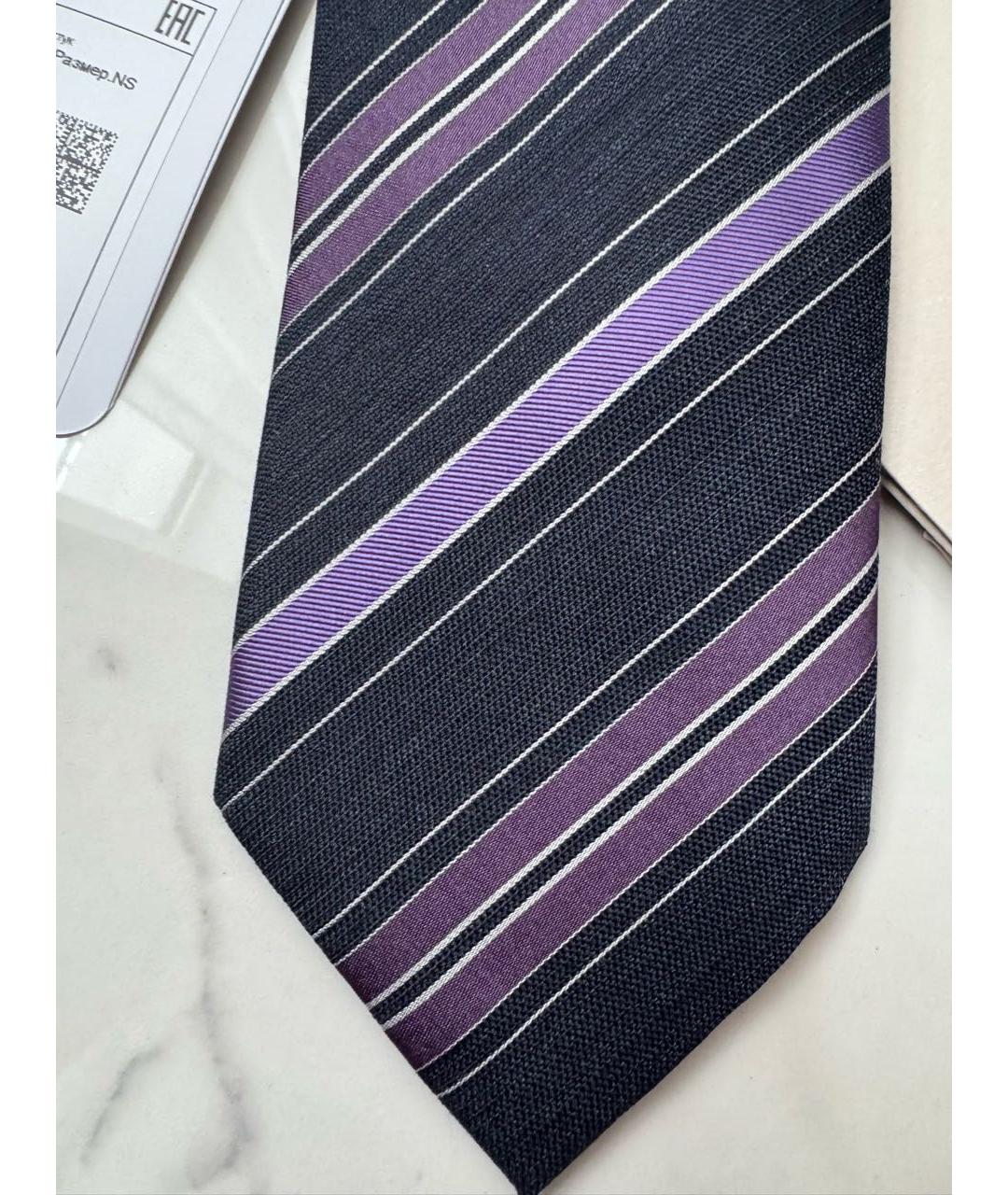 BRIONI Антрацитовый шелковый галстук, фото 5