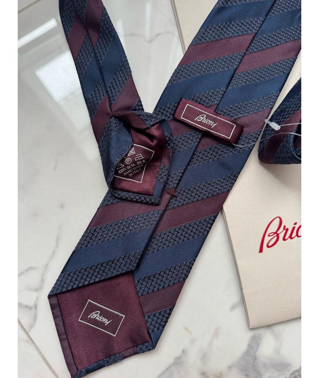 BRIONI Темно-синий шелковый галстук, фото 6