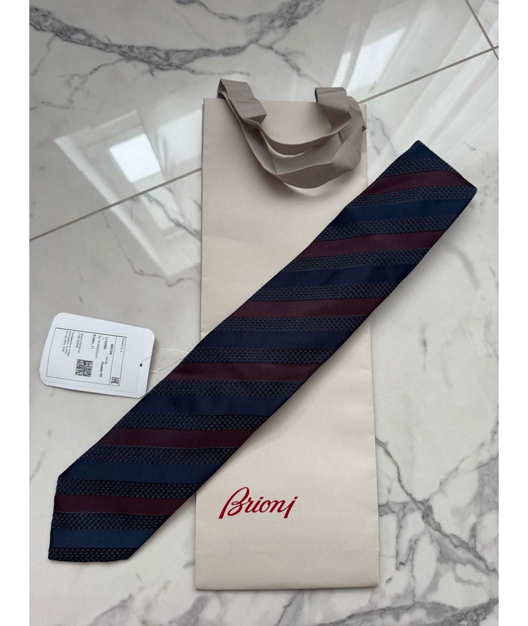 BRIONI Темно-синий шелковый галстук, фото 3