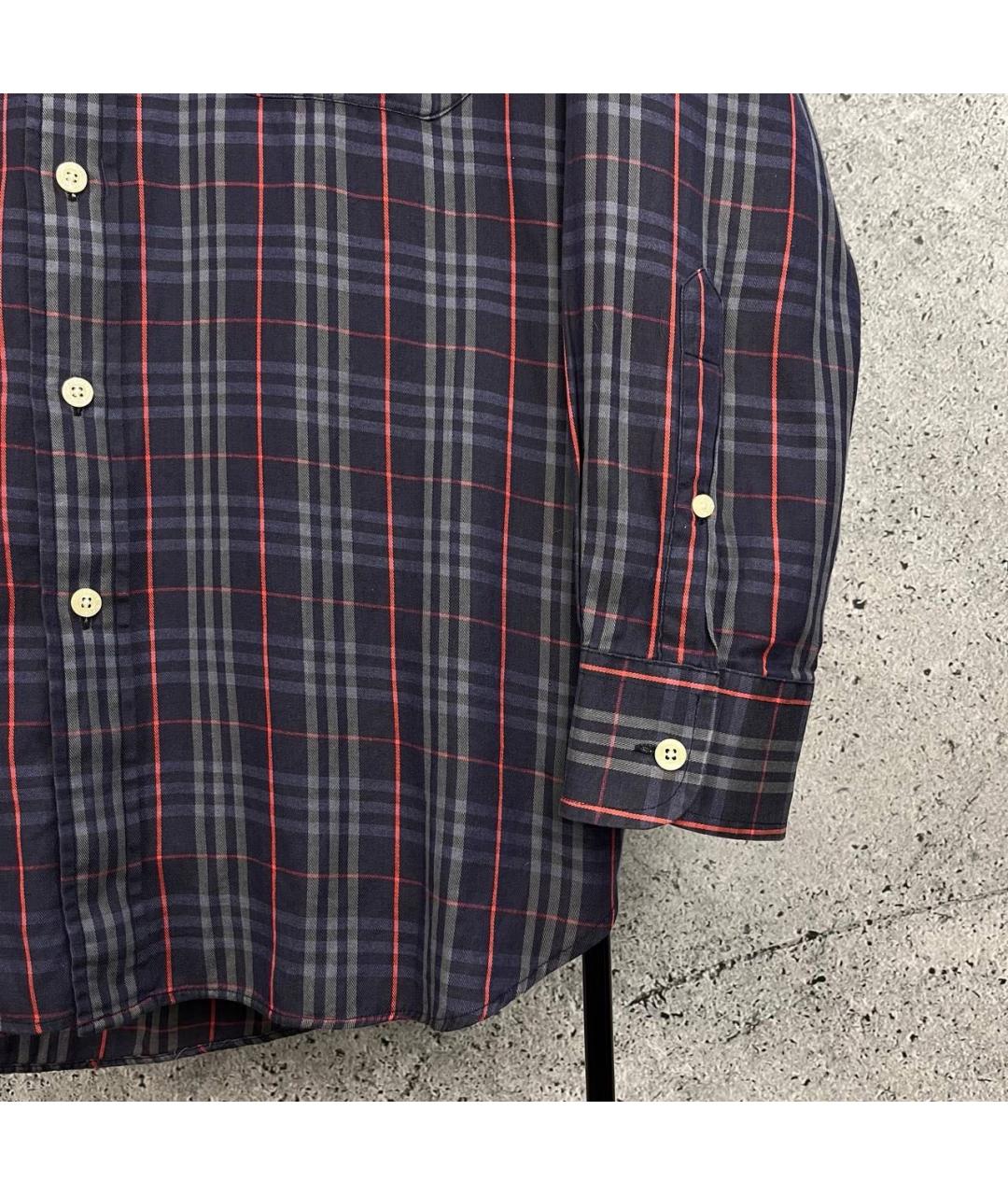 BURBERRY Темно-синяя хлопковая кэжуал рубашка, фото 7