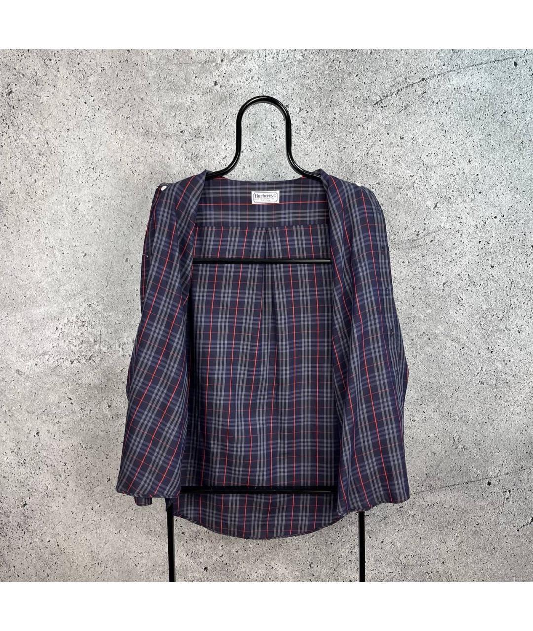 BURBERRY Темно-синяя хлопковая кэжуал рубашка, фото 3