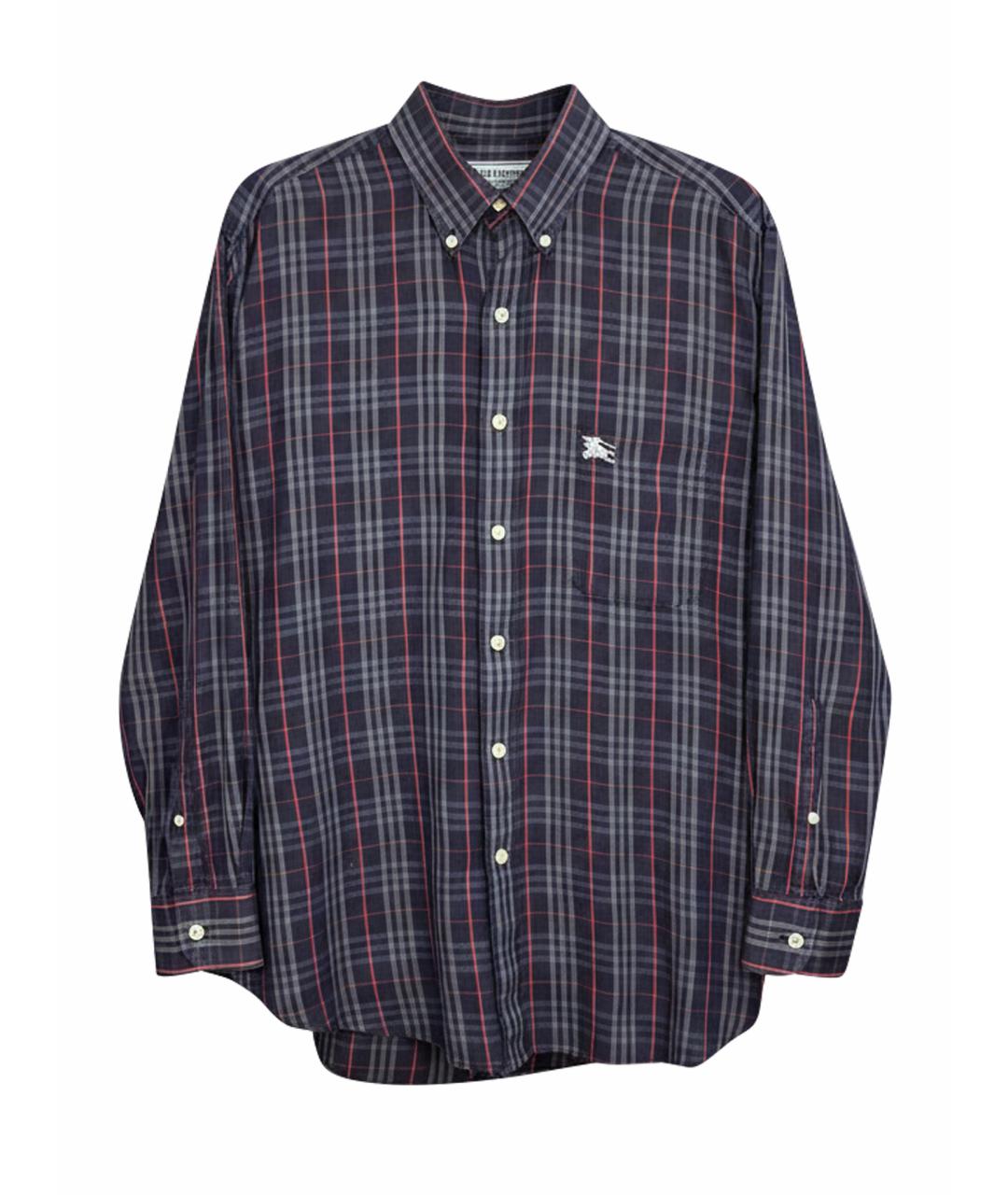 BURBERRY Темно-синяя хлопковая кэжуал рубашка, фото 1