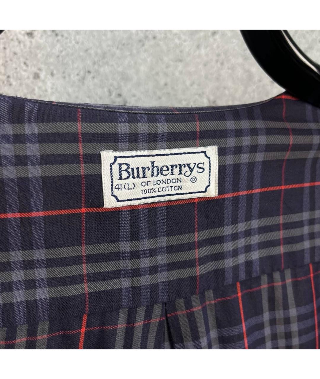 BURBERRY Темно-синяя хлопковая кэжуал рубашка, фото 4