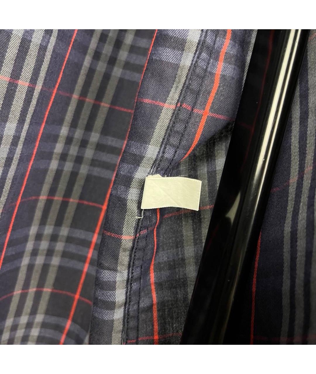 BURBERRY Темно-синяя хлопковая кэжуал рубашка, фото 5