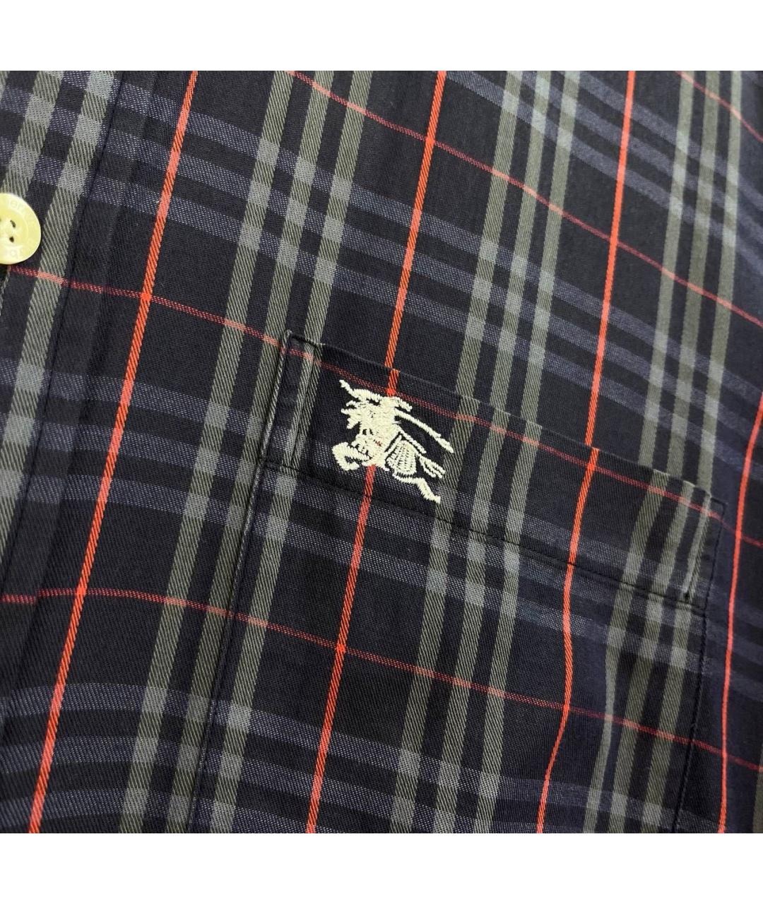 BURBERRY Темно-синяя хлопковая кэжуал рубашка, фото 6