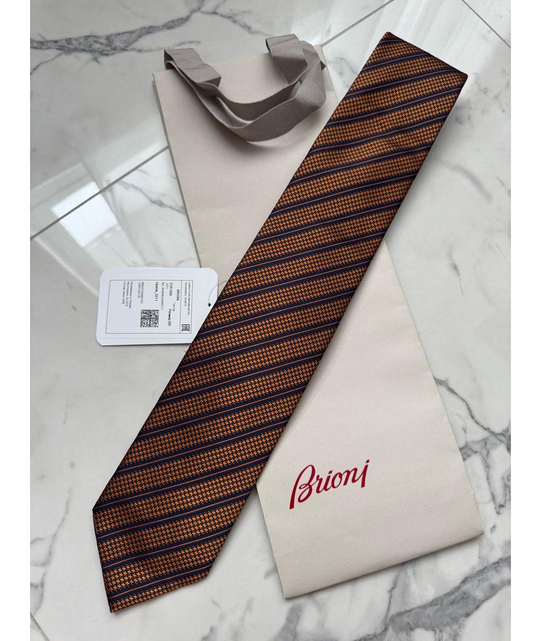 BRIONI Темно-синий шелковый галстук, фото 2