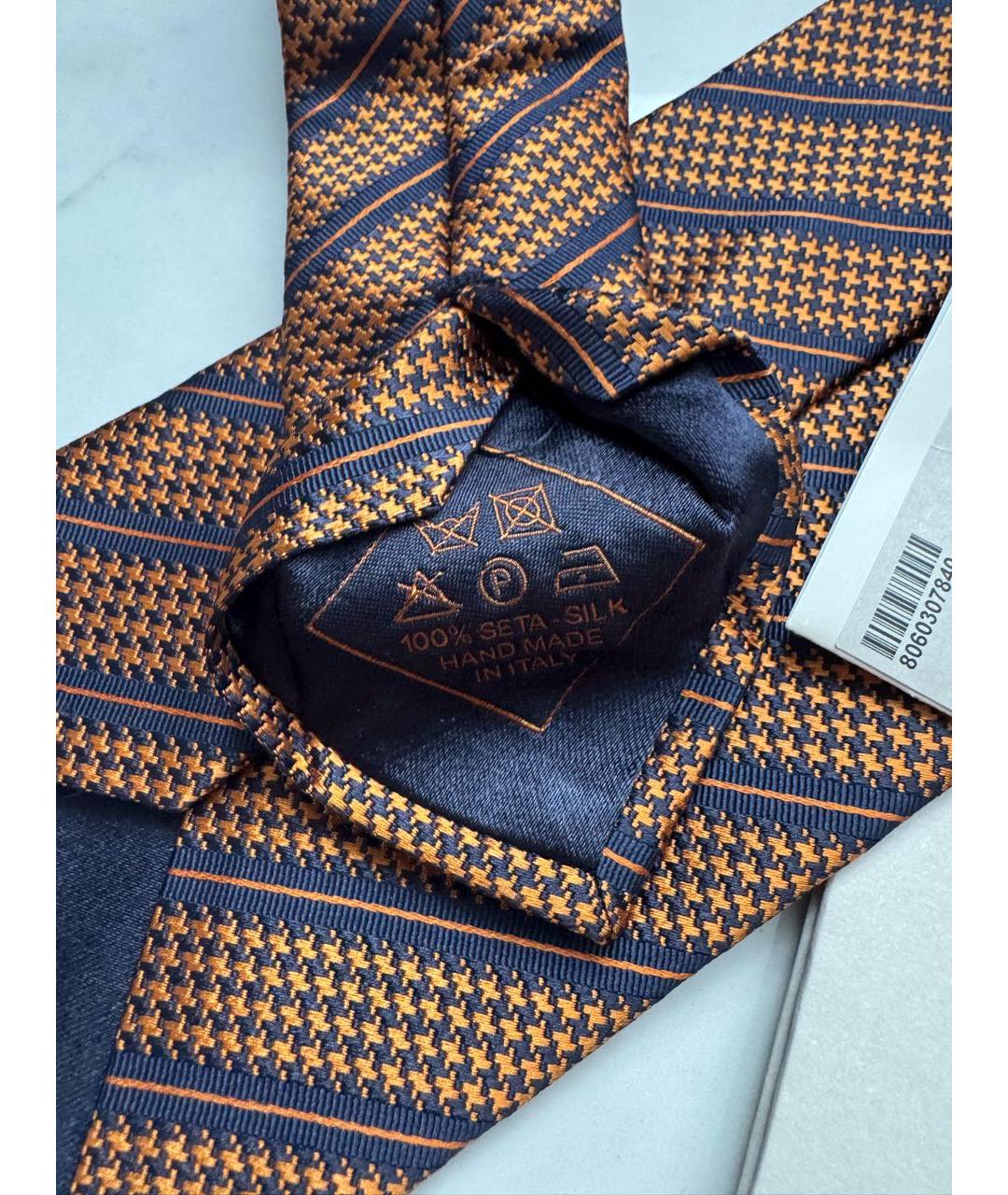 BRIONI Темно-синий шелковый галстук, фото 6