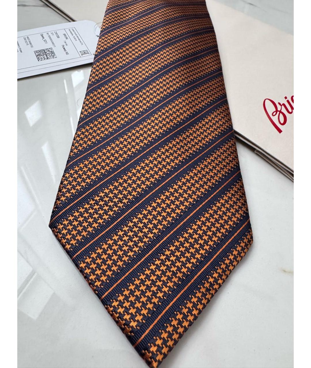 BRIONI Темно-синий шелковый галстук, фото 4