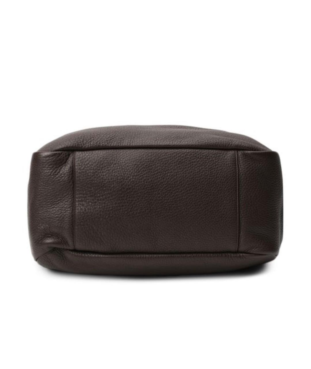 SAINT LAURENT Коричневая кожаная сумка тоут, фото 6