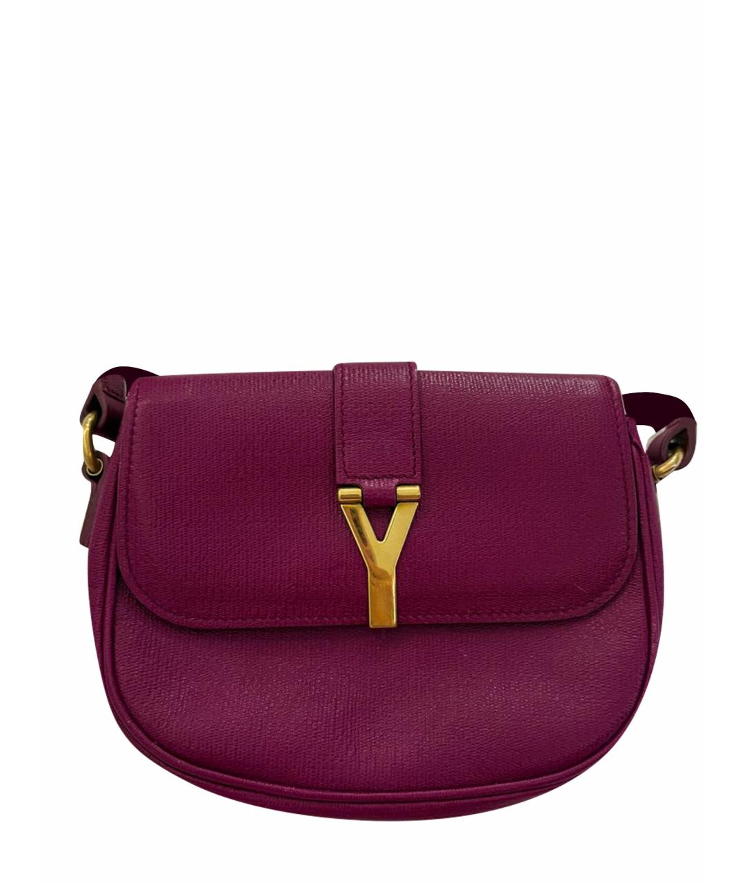 SAINT LAURENT Фуксия кожаная сумка через плечо, фото 1