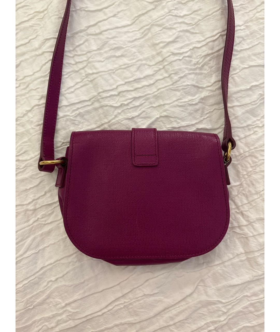 SAINT LAURENT Фуксия кожаная сумка через плечо, фото 3