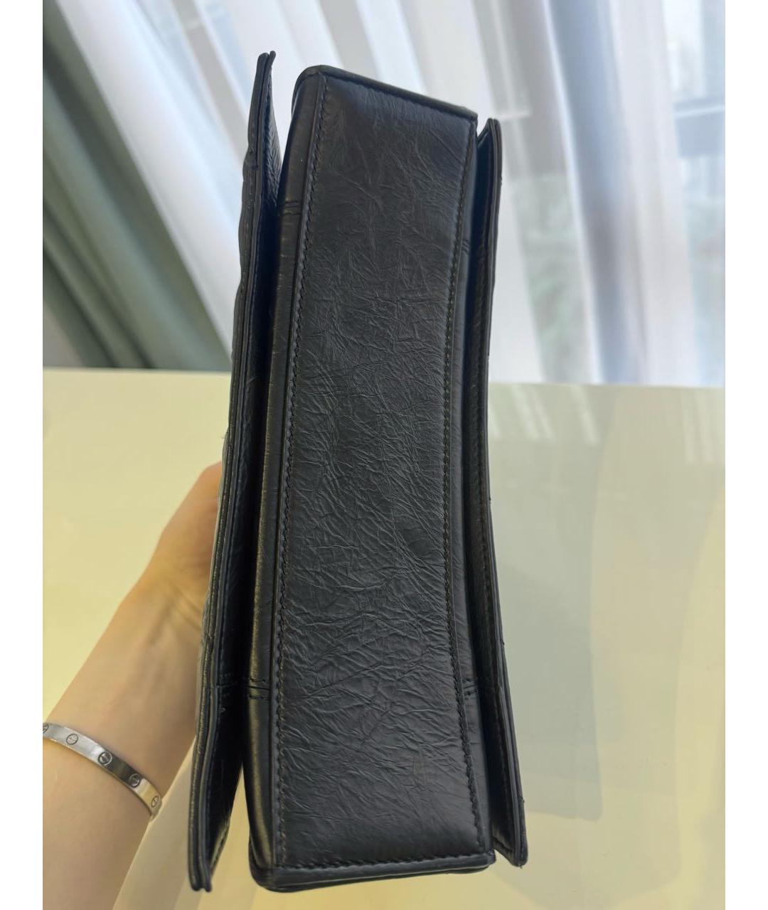 BALENCIAGA Черная кожаная сумка через плечо, фото 5