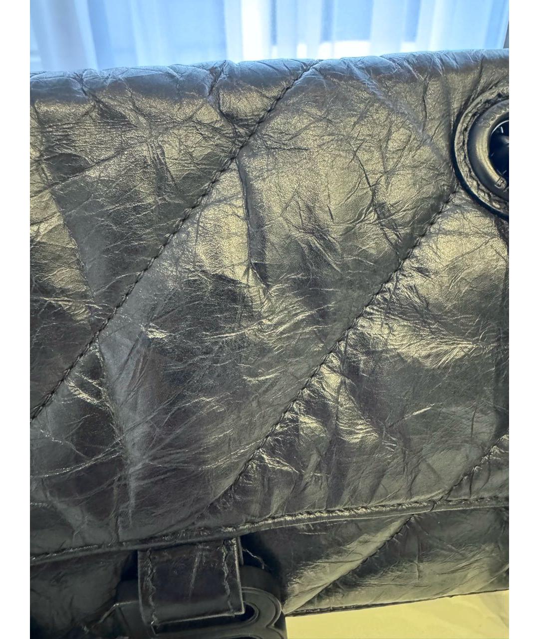 BALENCIAGA Черная кожаная сумка через плечо, фото 3