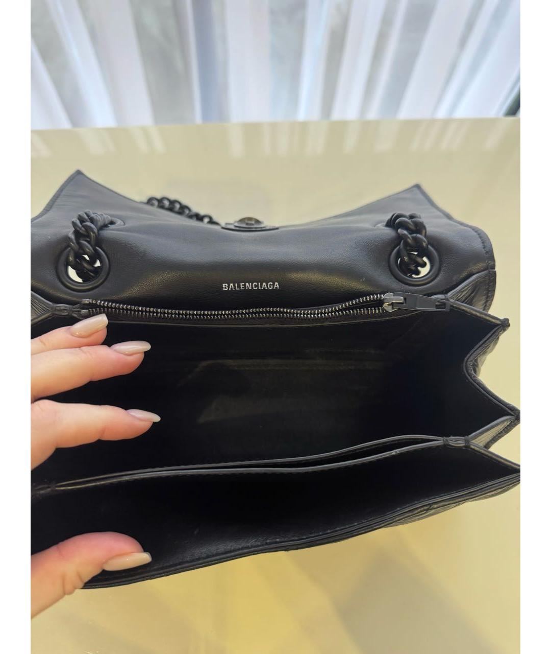 BALENCIAGA Черная кожаная сумка через плечо, фото 6