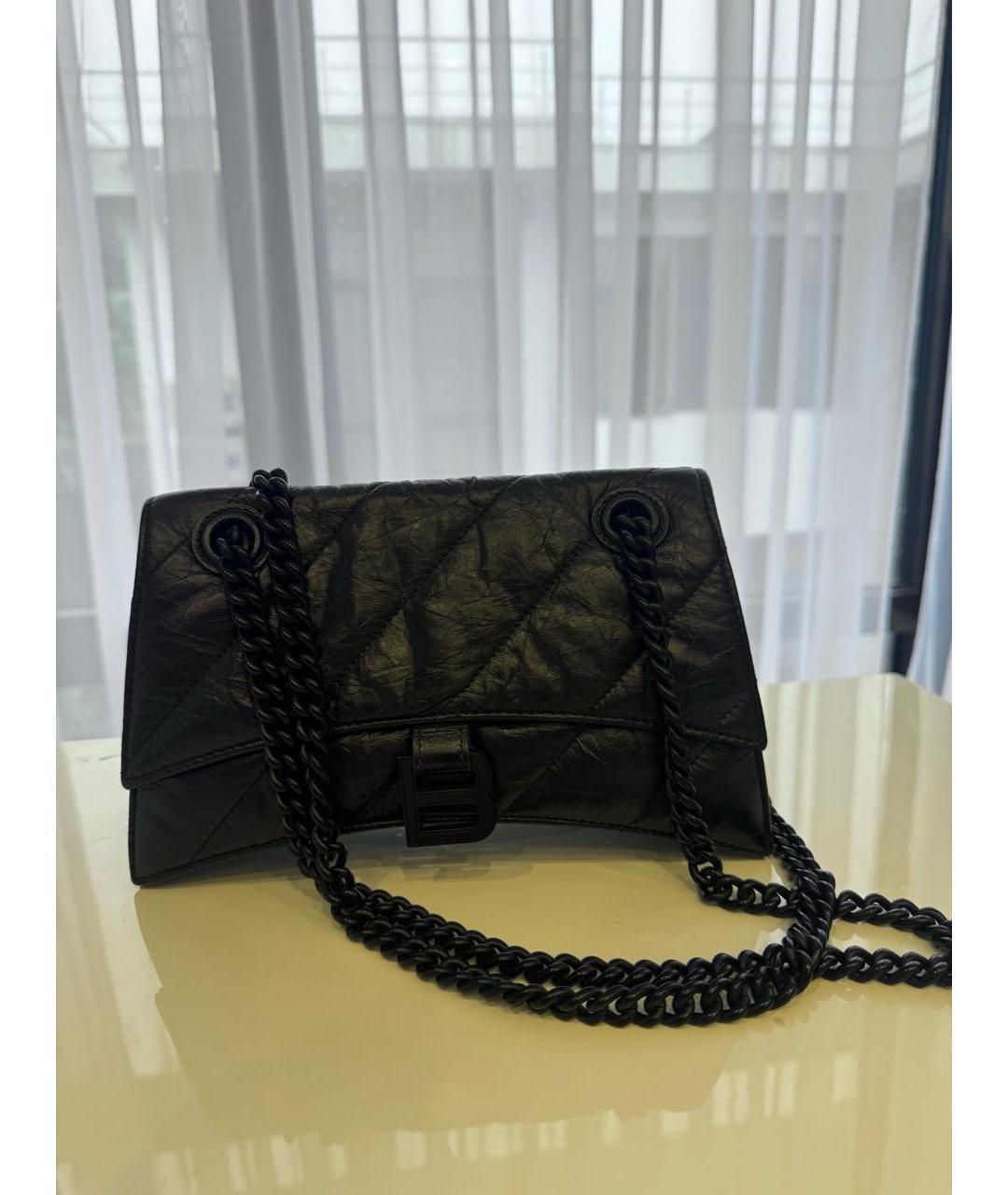 BALENCIAGA Черная кожаная сумка через плечо, фото 8