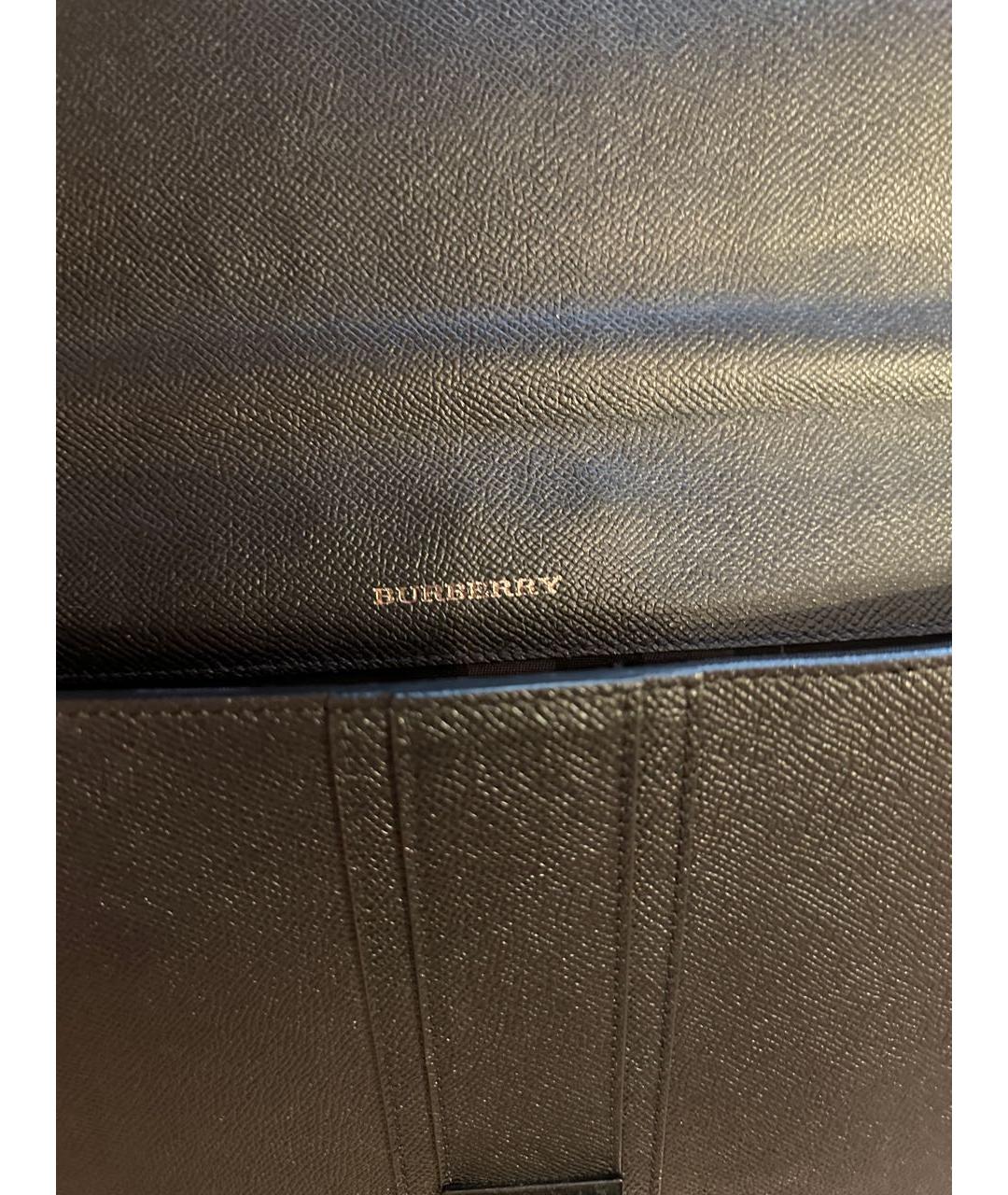 BURBERRY Черный кожаный портфель, фото 2