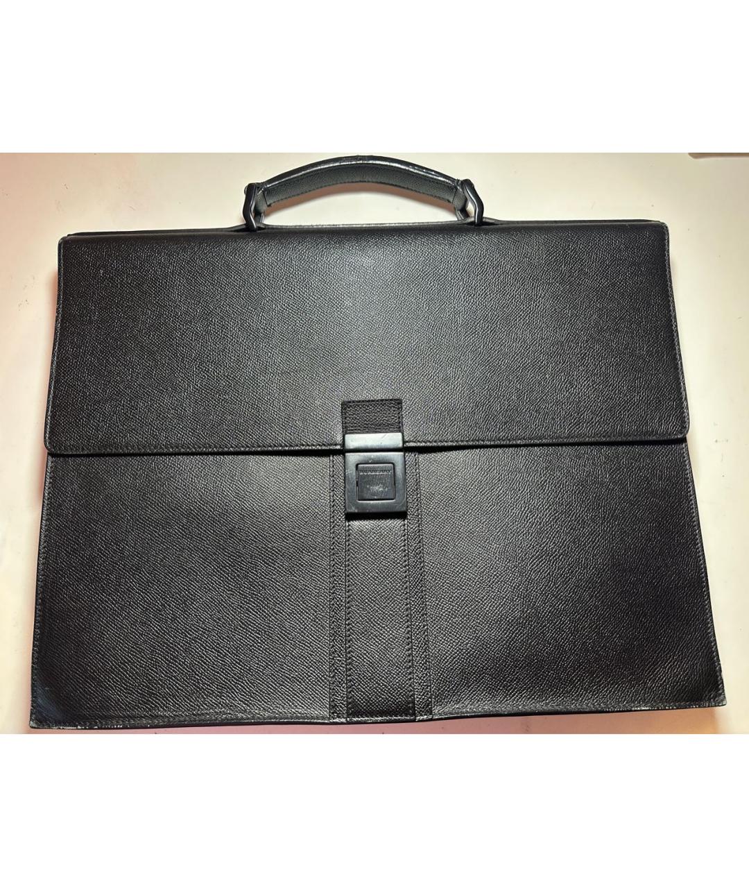 BURBERRY Черный кожаный портфель, фото 6