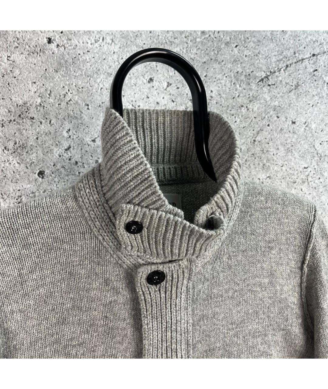 STONE ISLAND Серый шерстяной кардиган, фото 5