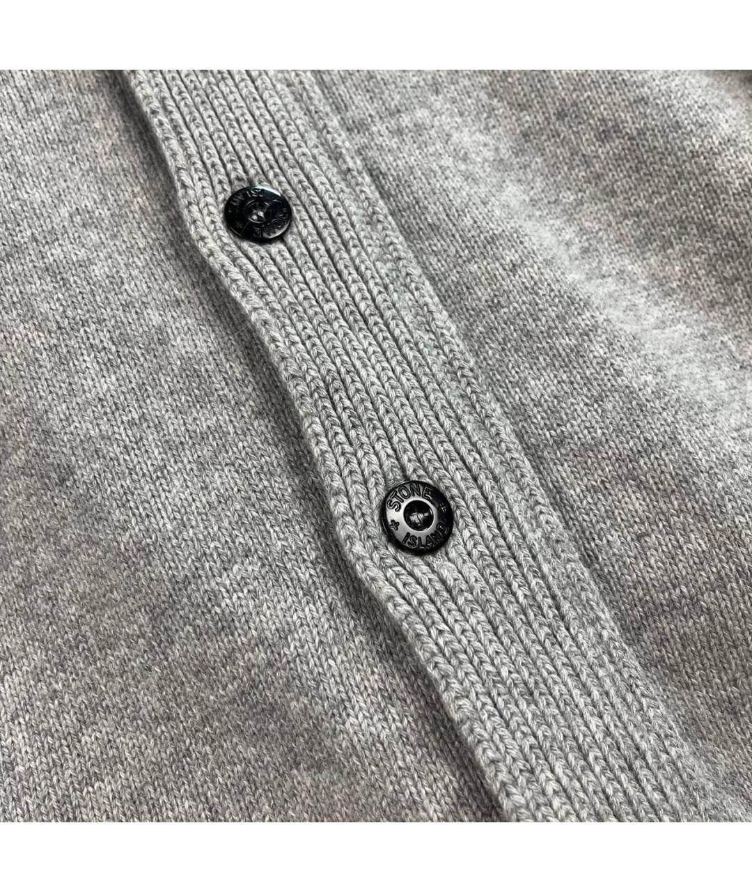 STONE ISLAND Серый шерстяной кардиган, фото 8