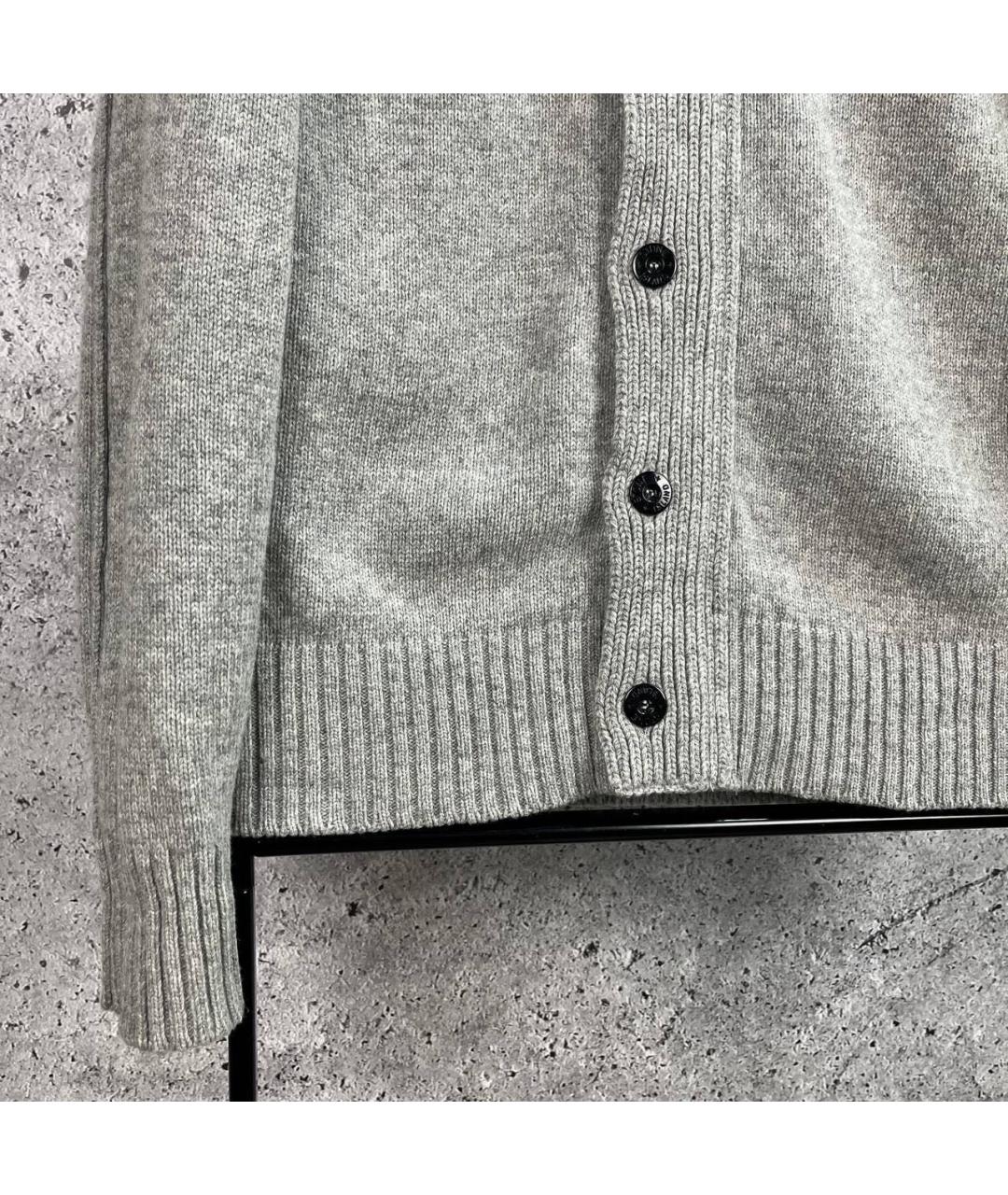 STONE ISLAND Серый шерстяной кардиган, фото 3