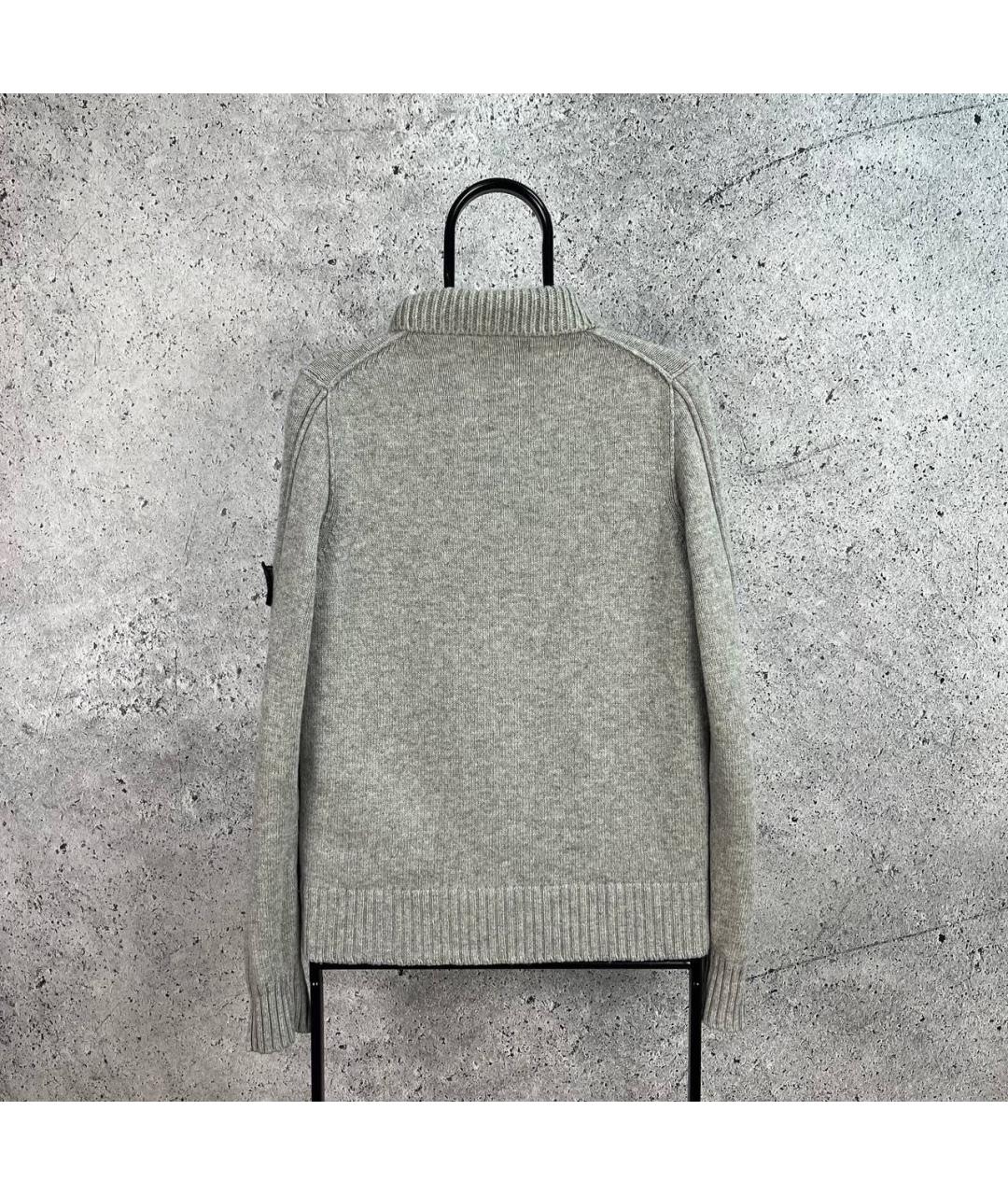 STONE ISLAND Серый шерстяной кардиган, фото 4