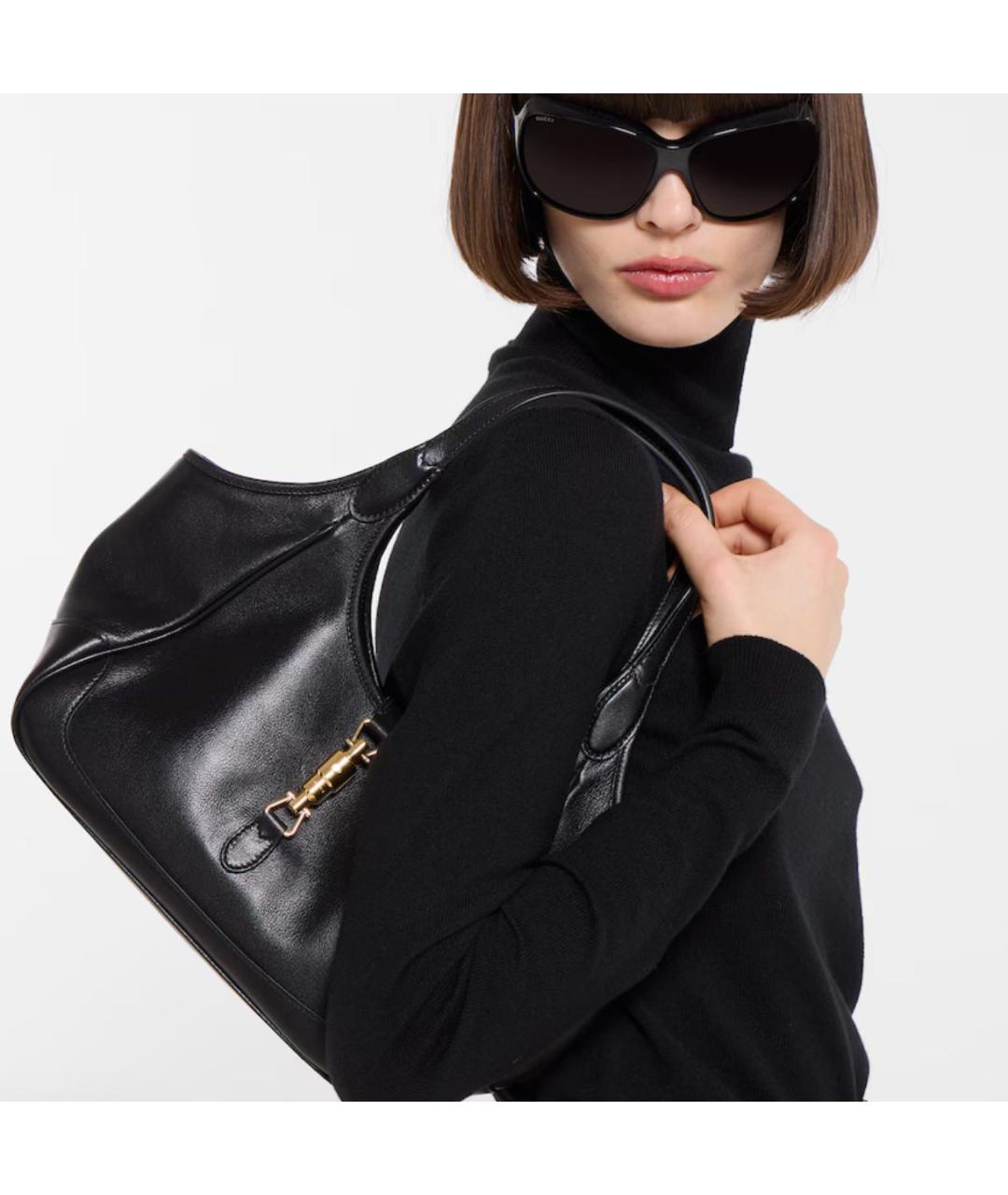 GUCCI Черная кожаная сумка тоут, фото 4