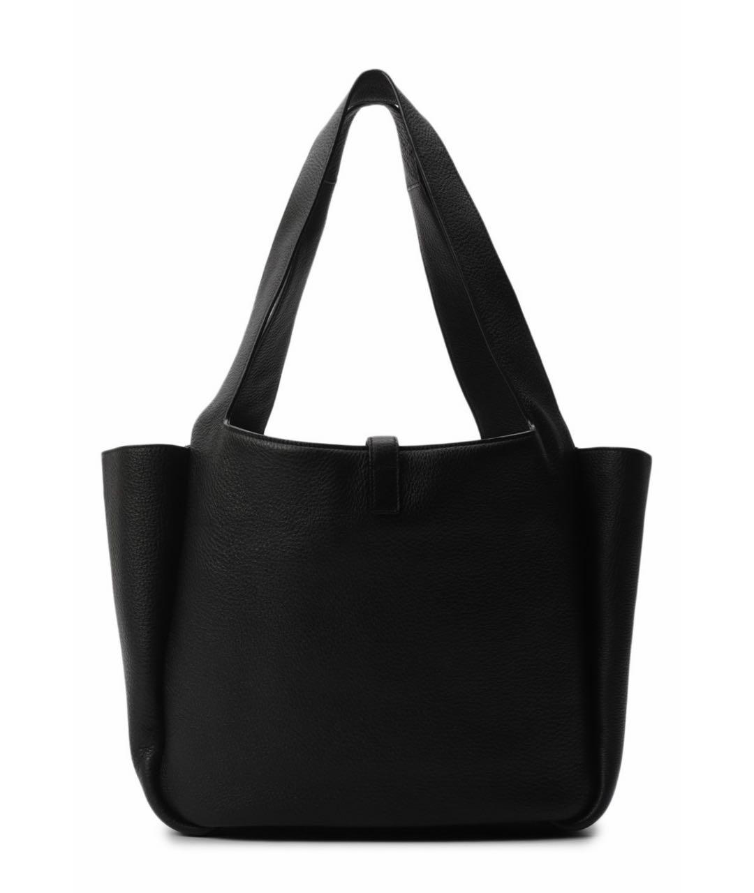 SAINT LAURENT Черная кожаная сумка тоут, фото 3