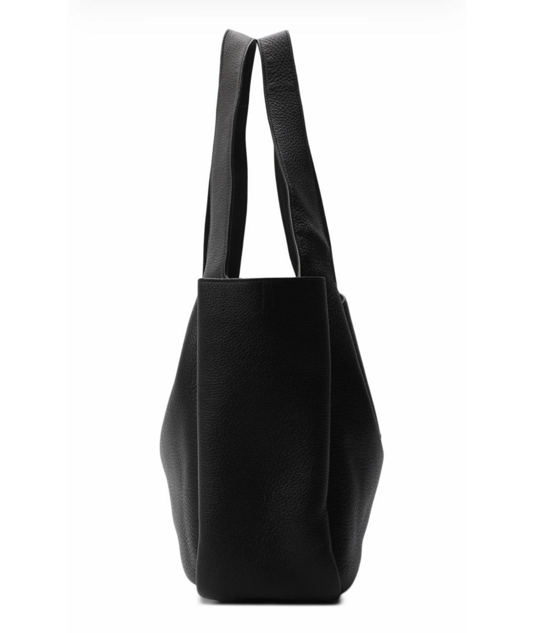 SAINT LAURENT Черная кожаная сумка тоут, фото 2