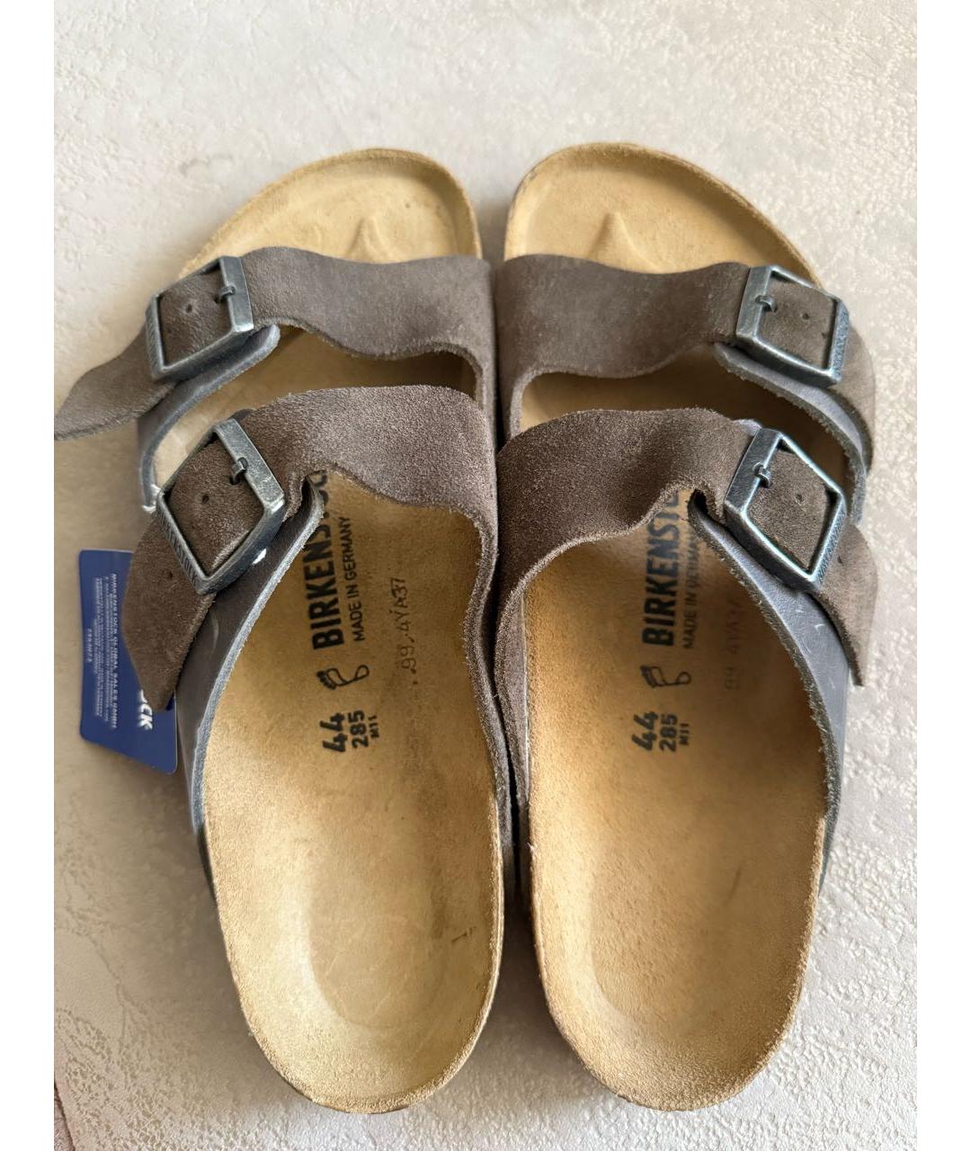 BIRKENSTOCK Коричневые нубуковые сандалии, фото 2