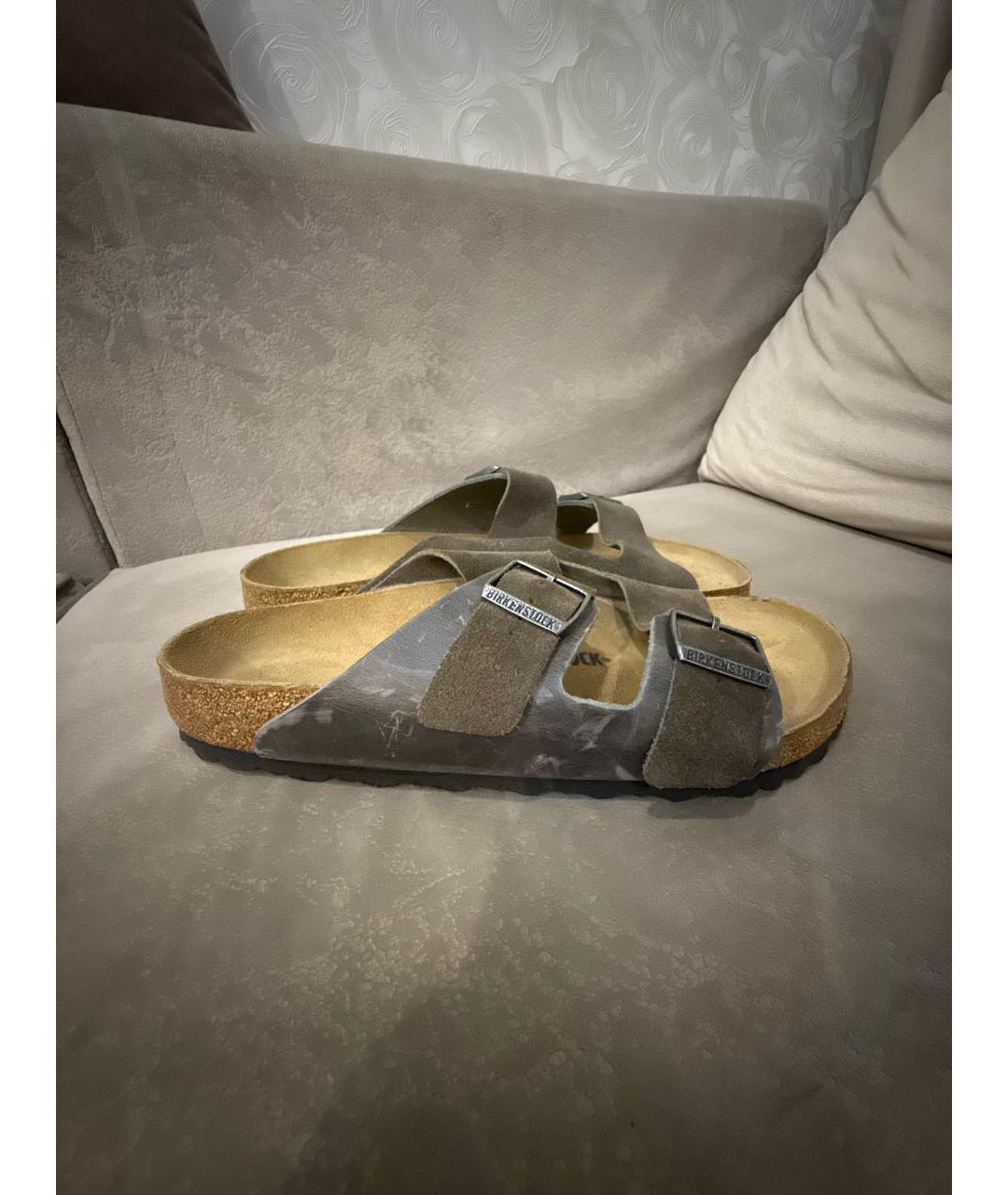 BIRKENSTOCK Коричневые нубуковые сандалии, фото 3