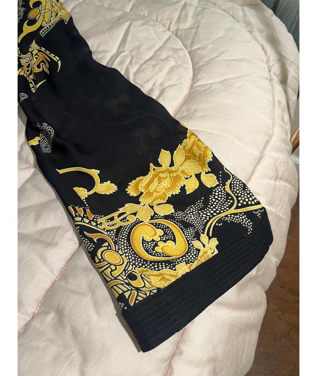 VERSACE COLLECTION Черное шелковое повседневное платье, фото 8