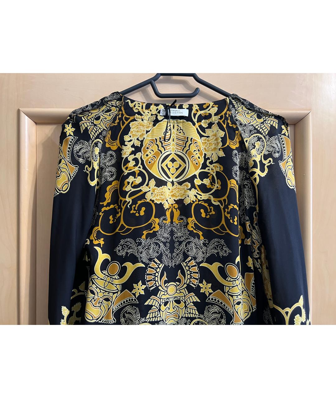 VERSACE COLLECTION Черное шелковое повседневное платье, фото 3