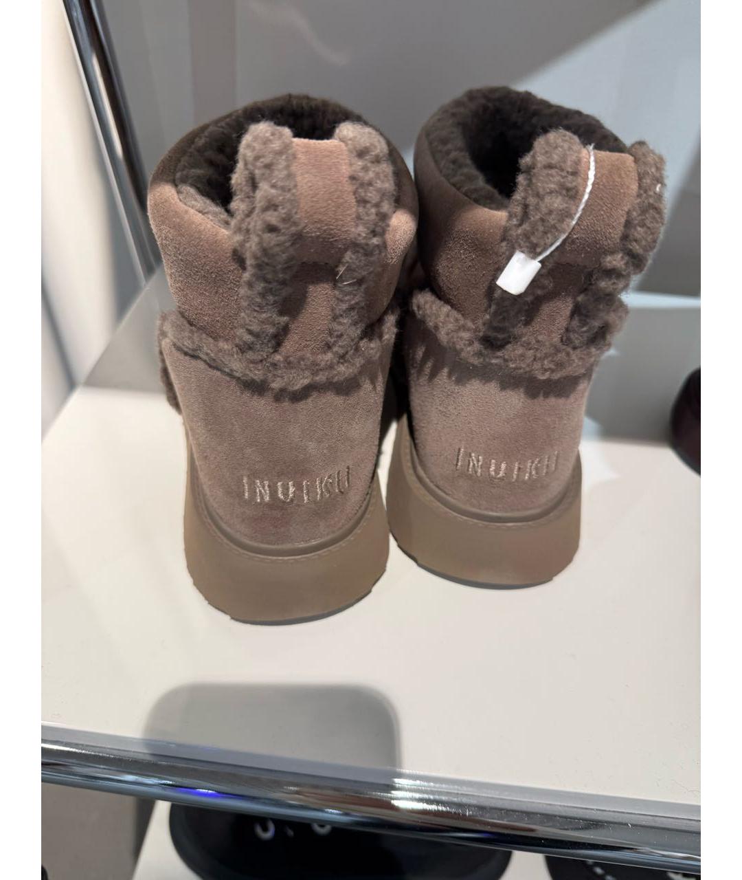 INUIKII Коричневые замшевые полусапоги, фото 3