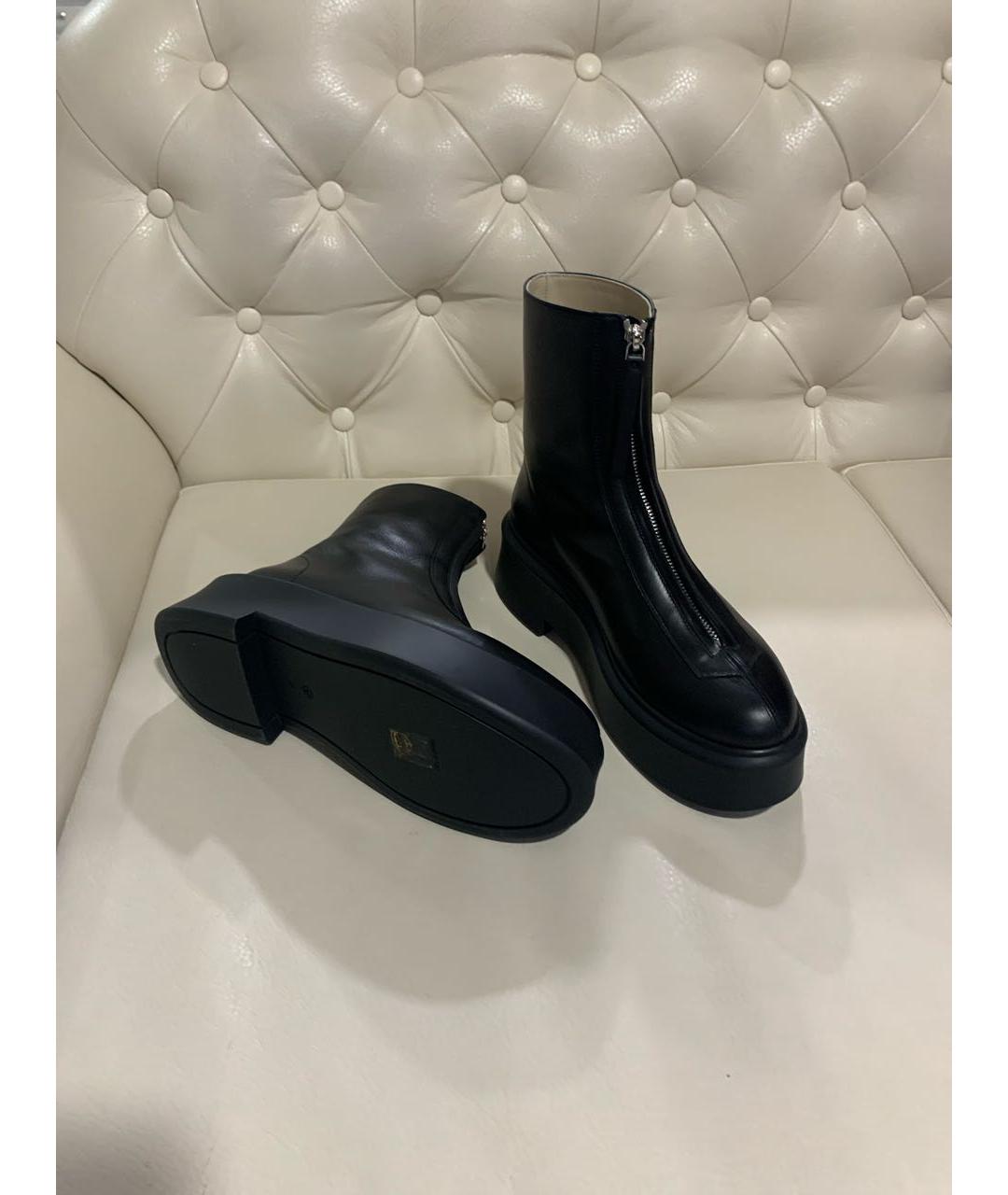 THE ROW Черные кожаные ботинки, фото 6