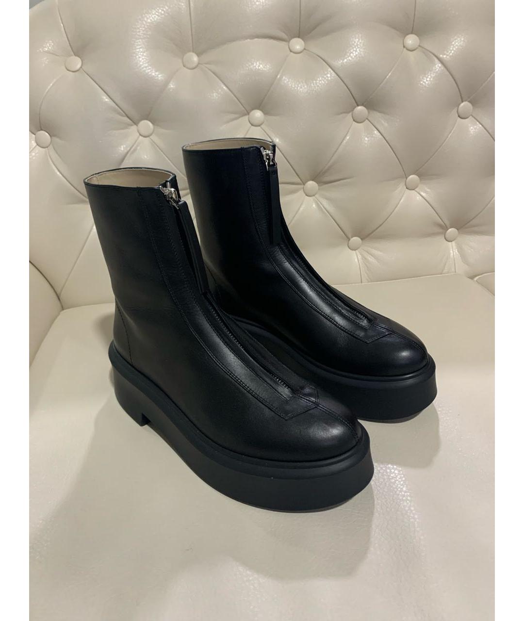 THE ROW Черные кожаные ботинки, фото 5