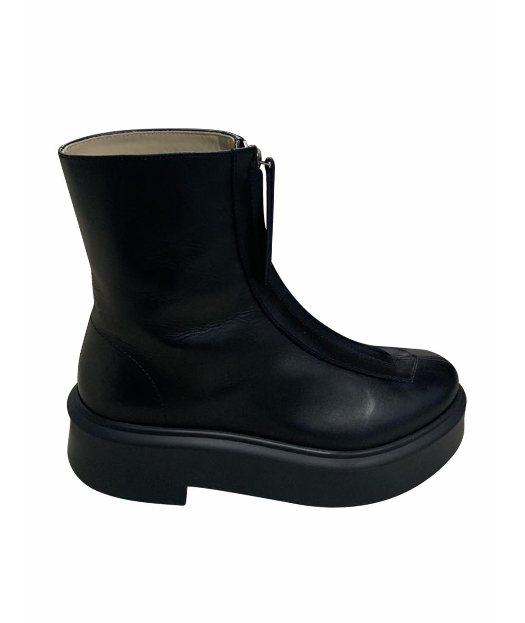 THE ROW Черные кожаные ботинки, фото 1