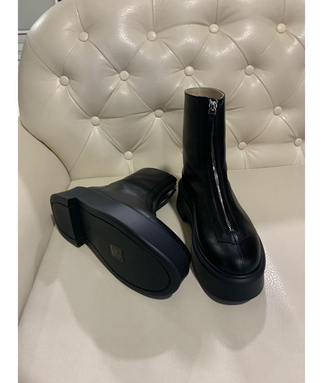 THE ROW Черные кожаные ботинки, фото 8