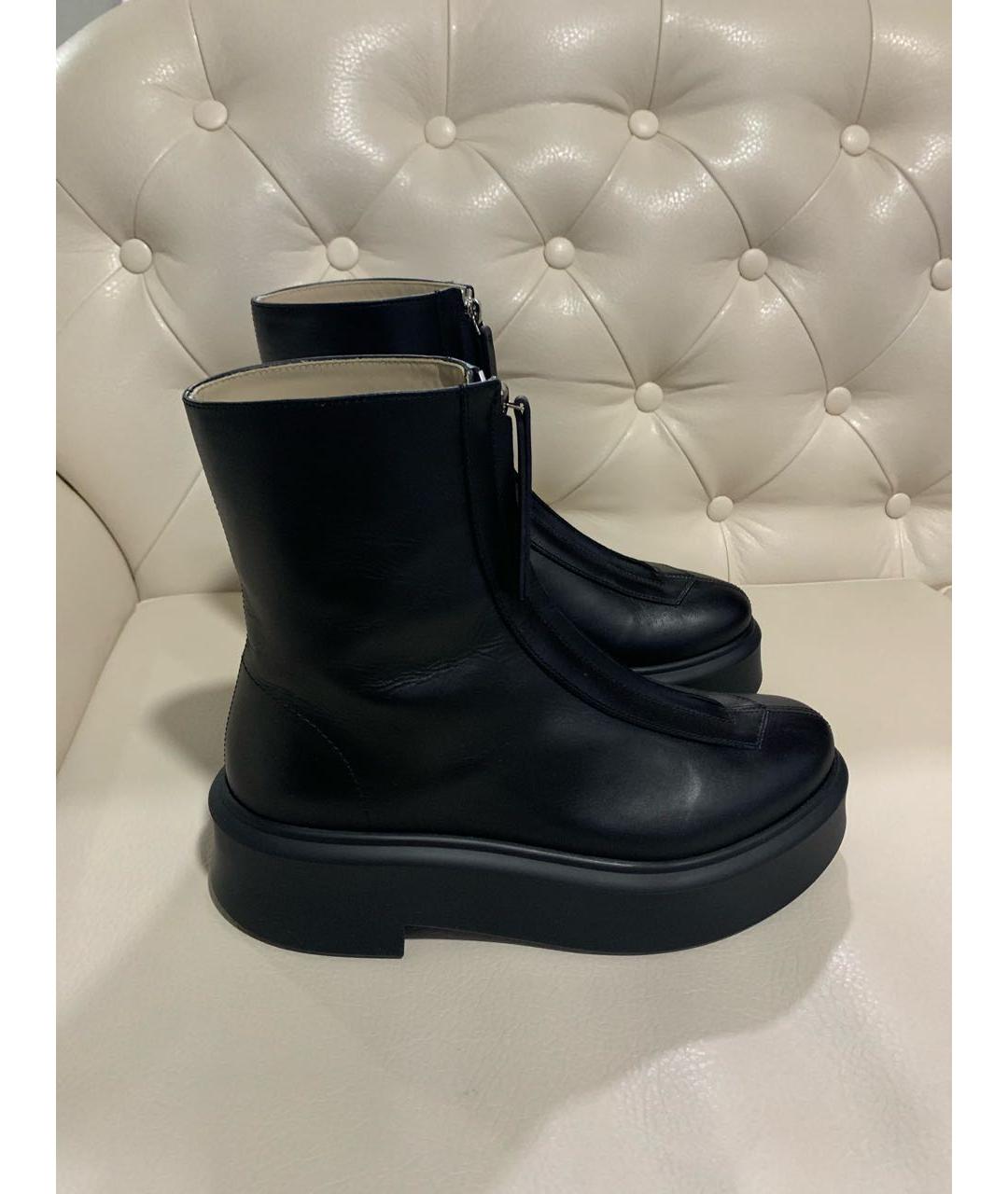 THE ROW Черные кожаные ботинки, фото 9