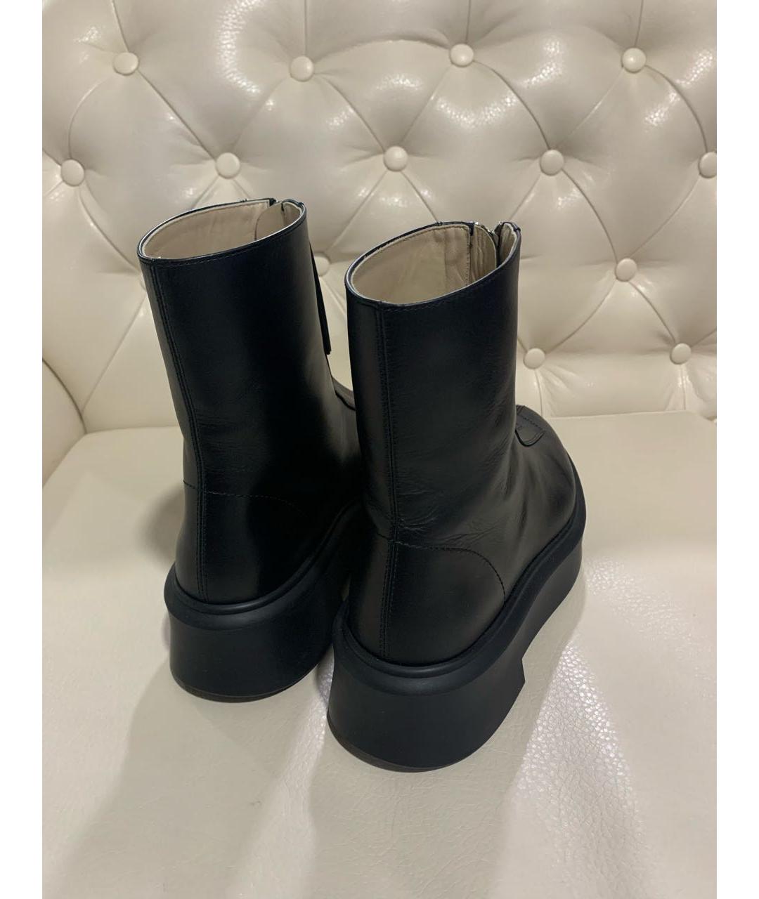 THE ROW Черные кожаные ботинки, фото 4