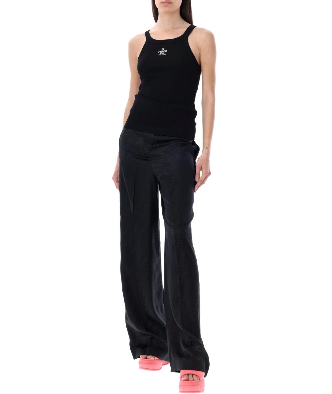 FENDI Черная хлопковая майка, фото 7