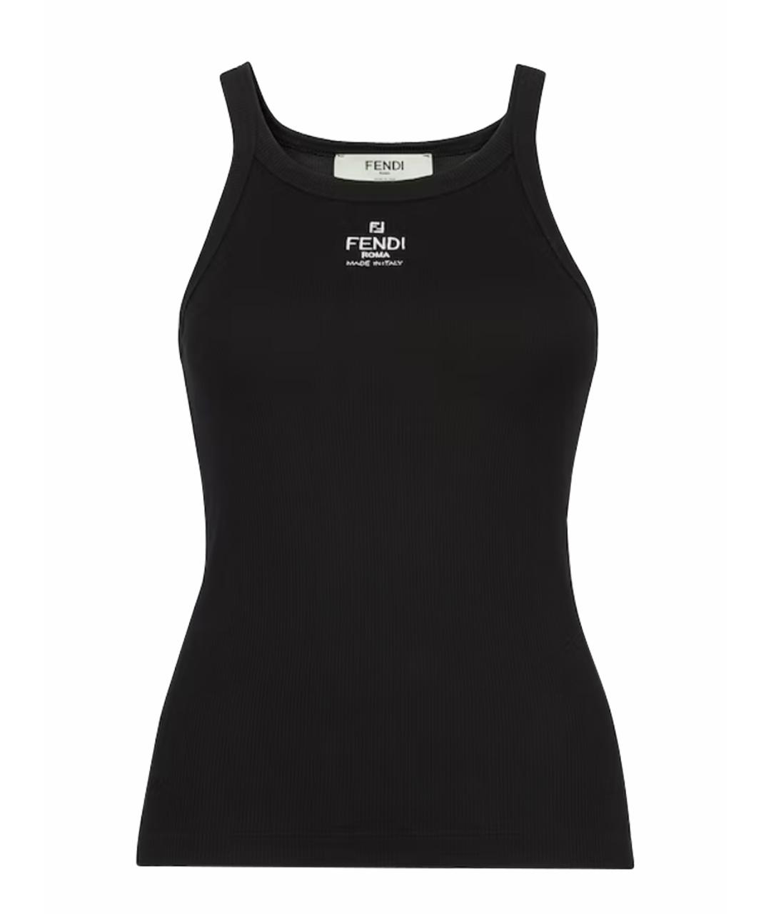 FENDI Черная хлопковая майка, фото 1