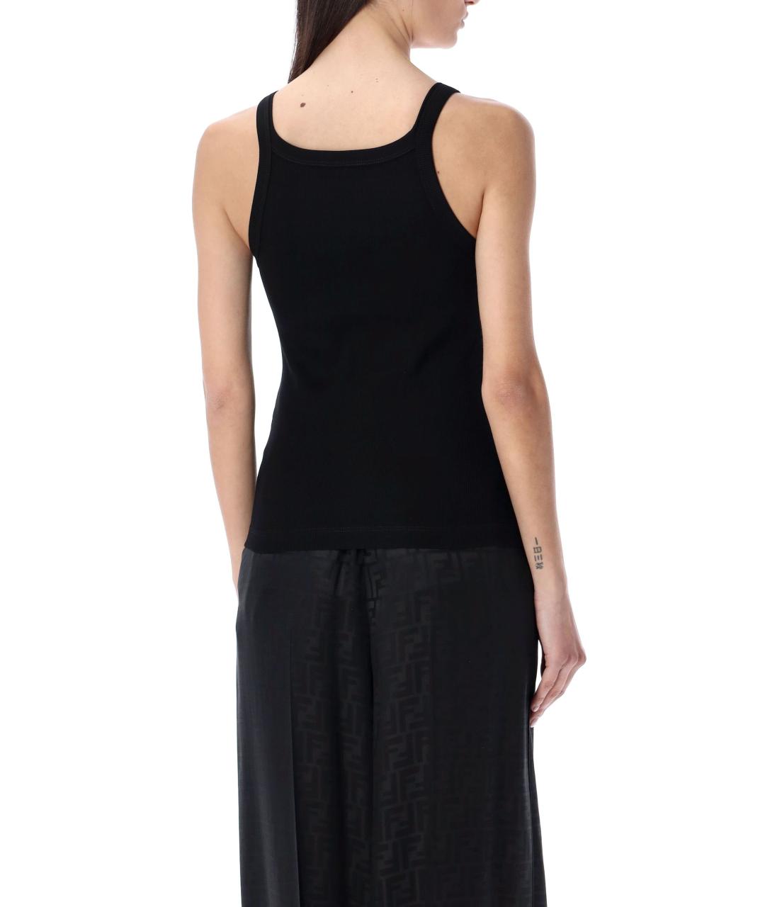 FENDI Черная хлопковая майка, фото 6