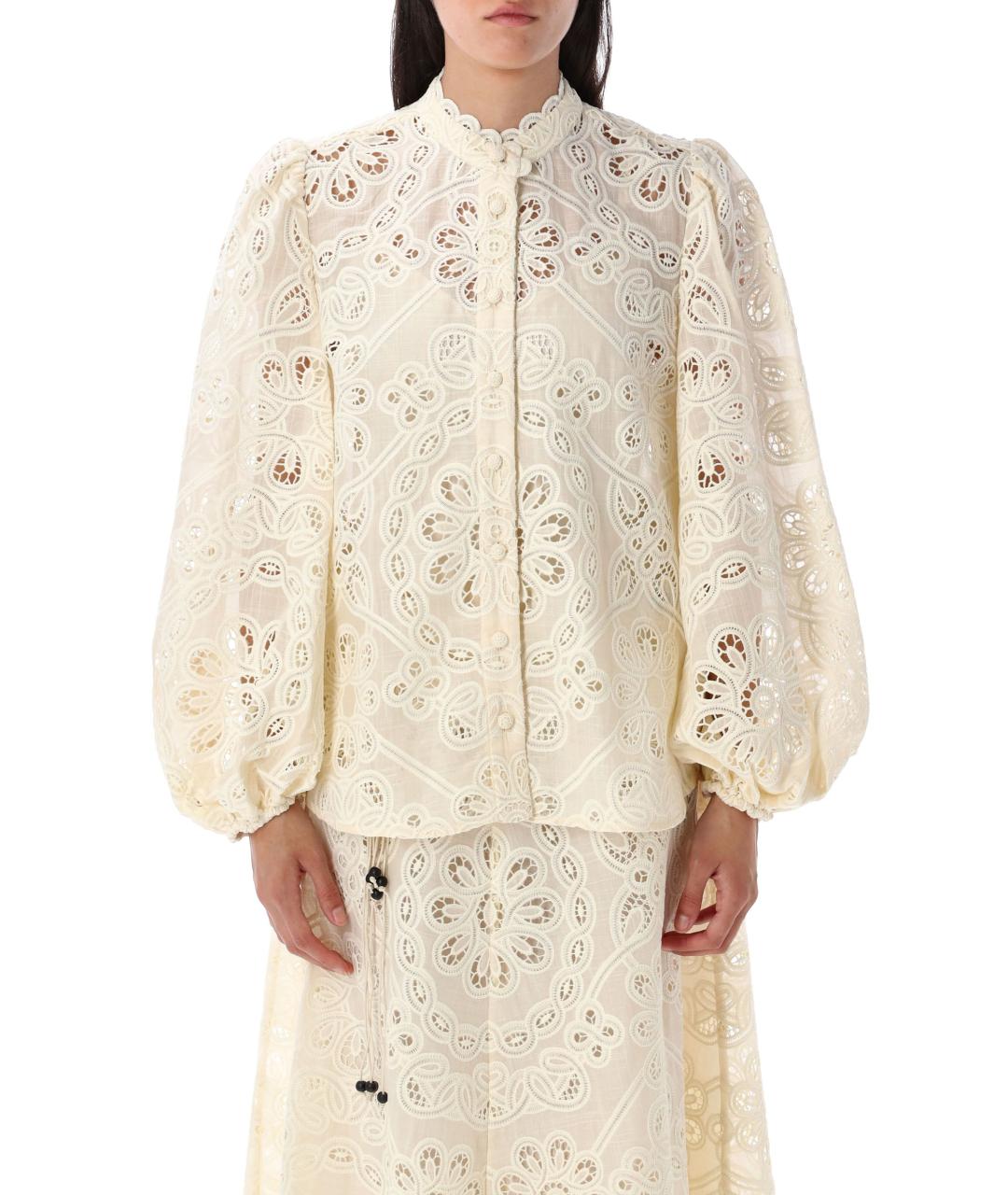 ZIMMERMANN Бежевая хлопковая рубашка, фото 2