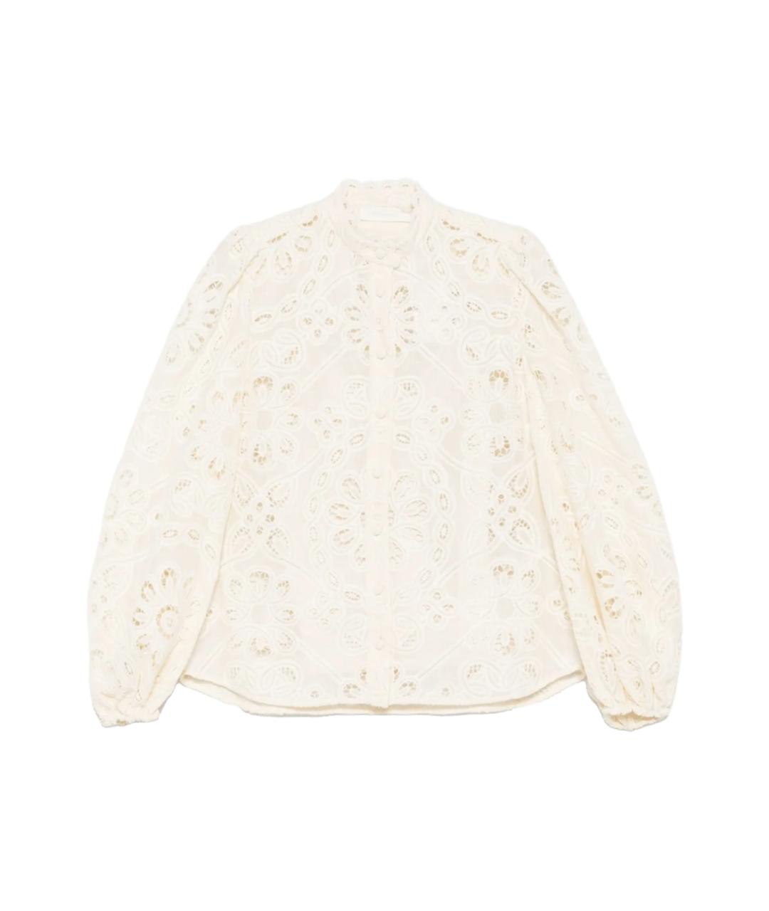 ZIMMERMANN Бежевая хлопковая рубашка, фото 1