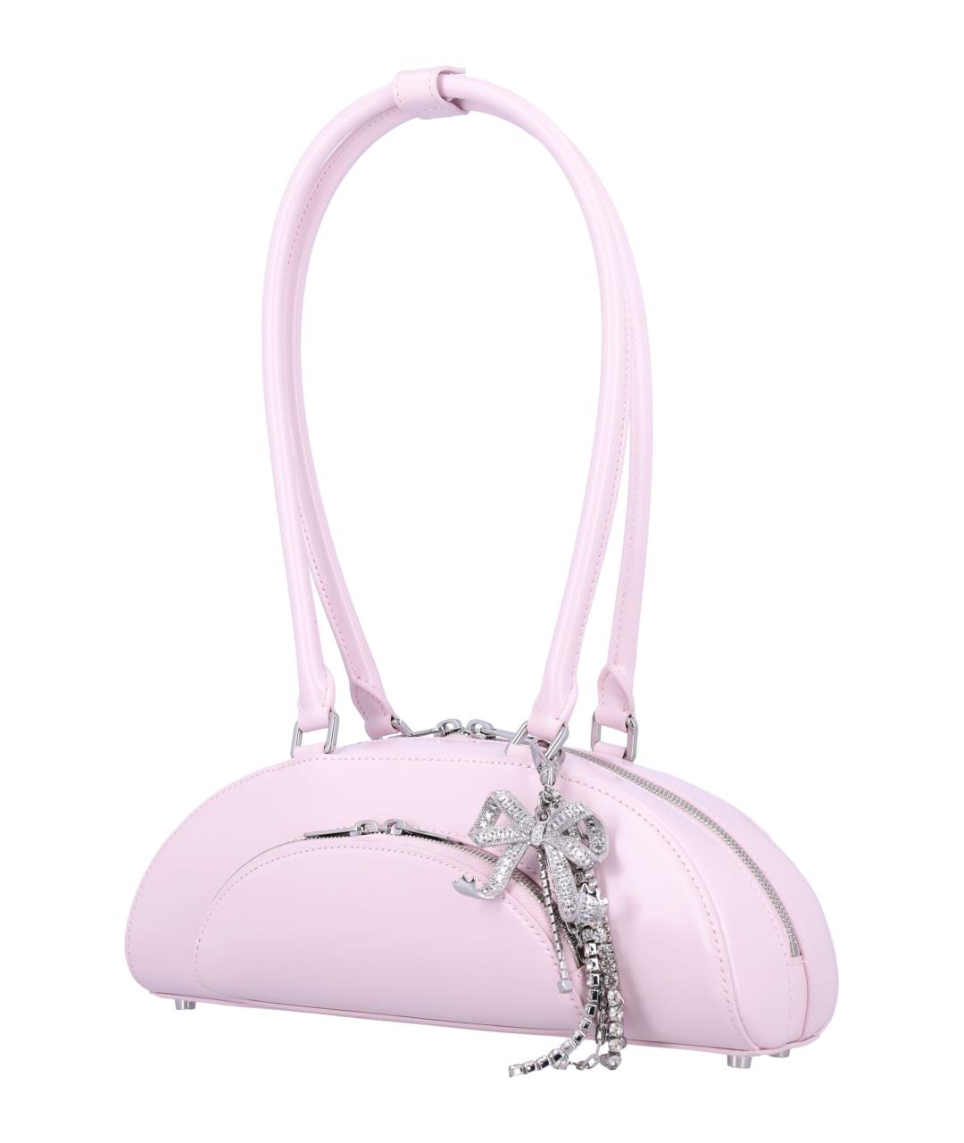 SELF-PORTRAIT Розовая кожаная сумка тоут, фото 3