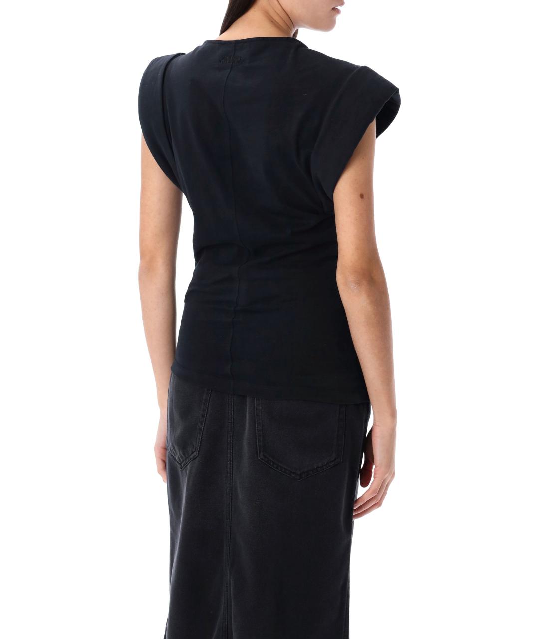 ISABEL MARANT ETOILE Черная хлопковая футболка, фото 3