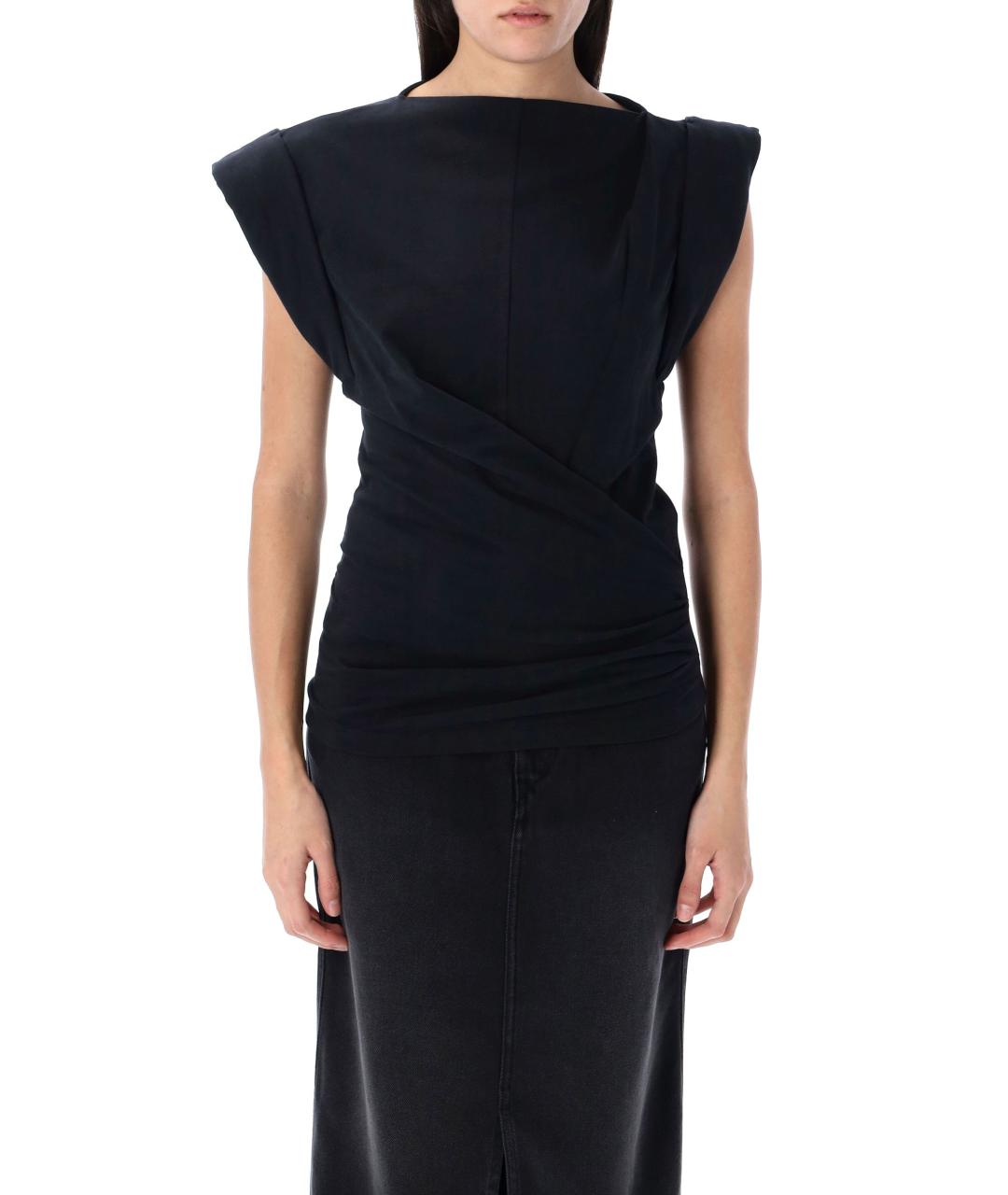 ISABEL MARANT ETOILE Черная хлопковая футболка, фото 4